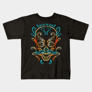 Stylized Painting Of A Sugar Skull For Day Of The Dead Kids T-Shirt